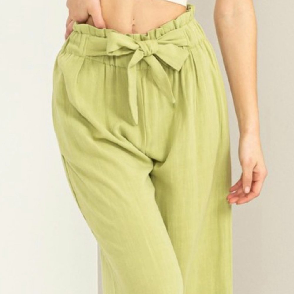 Womens Casual Wide Leg Linen Pants